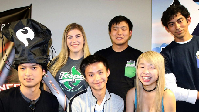 Game design students smiling